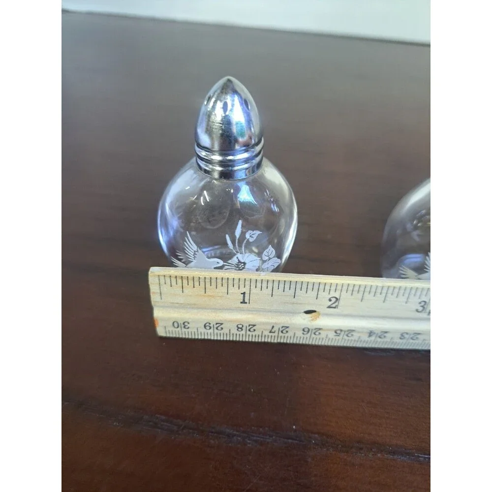 Avon 24% Lead Crystal Hummingbird Salt And Pepper Shakers